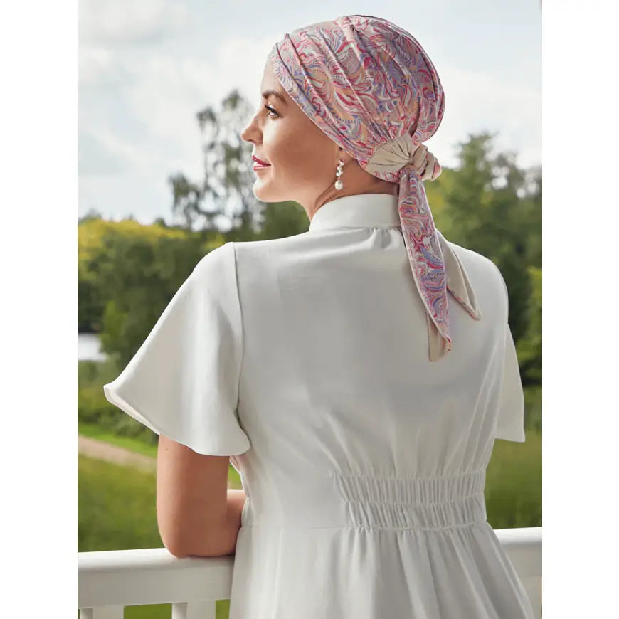 Beatrice Turban with Ribbons Energetic Flowers