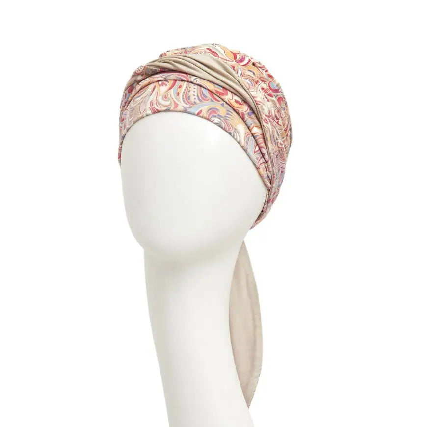 Beatrice Turban with Ribbons Energetic Flowers