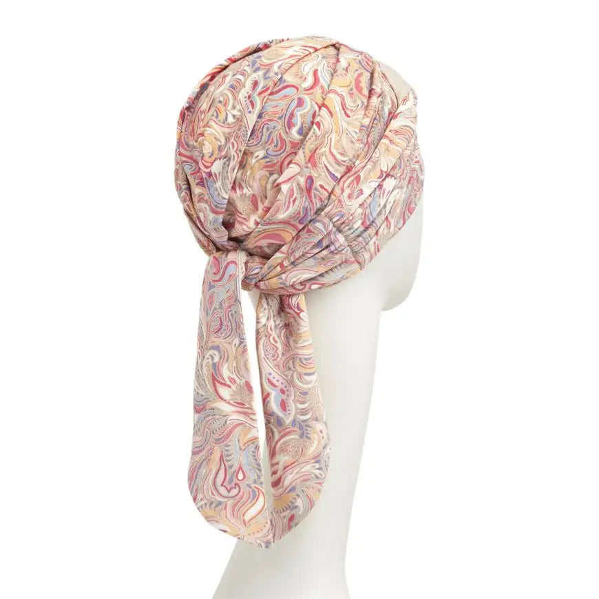 Beatrice Turban with Ribbons Energetic Flowers